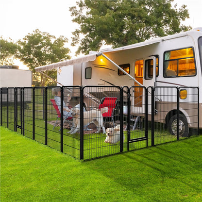 47.5″ Tall 8 Panels Metal Dog Playpen for Exercise Outdoor Indoor Fence, Black