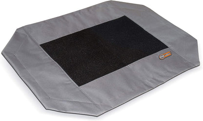 Dog Cot Replacement Cover, Designed to Fit K&H Medium Pet Cots (Sold Separately), Indoor Outdoor, Breathable Cooling Mesh Center, Machine Washable - Medium 32 X 25In Gray